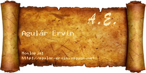Agulár Ervin névjegykártya